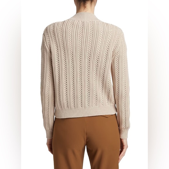 Saks Fifth Avenue COLLECTION Crochet Pointelle Bolero Cardigan small - Picture 4 of 12